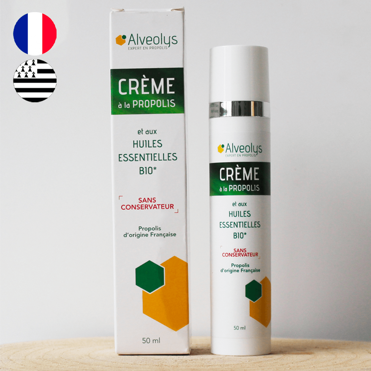 Propolis cream and organic essential oils